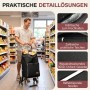 Sekey Treppensteiger Einkaufstrolley, schwarz, mit Kühlfach und Rucksackfunktion im Supermarkt.