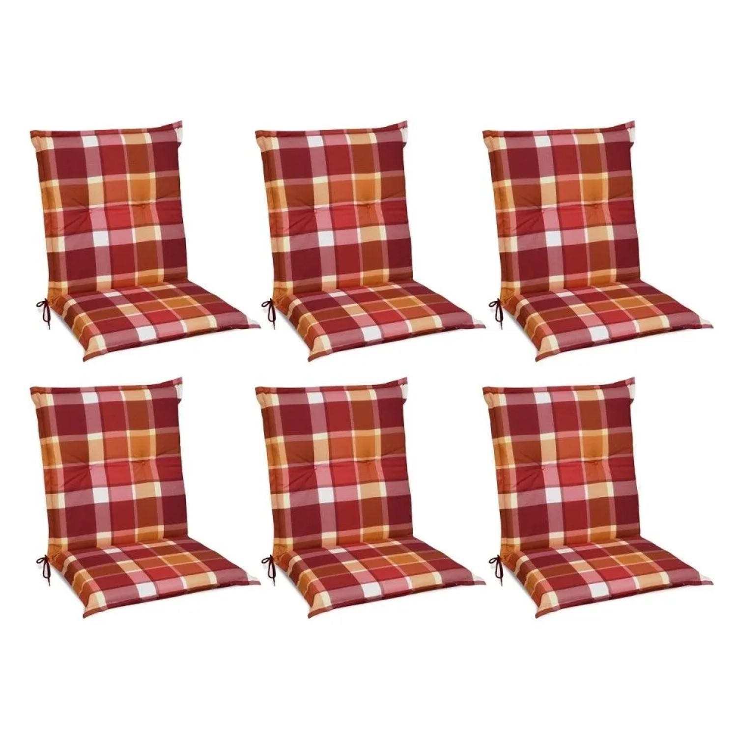 Beautissu Sunny RO Niederlehner 100x50x6cm Rot Kariert 6tlg