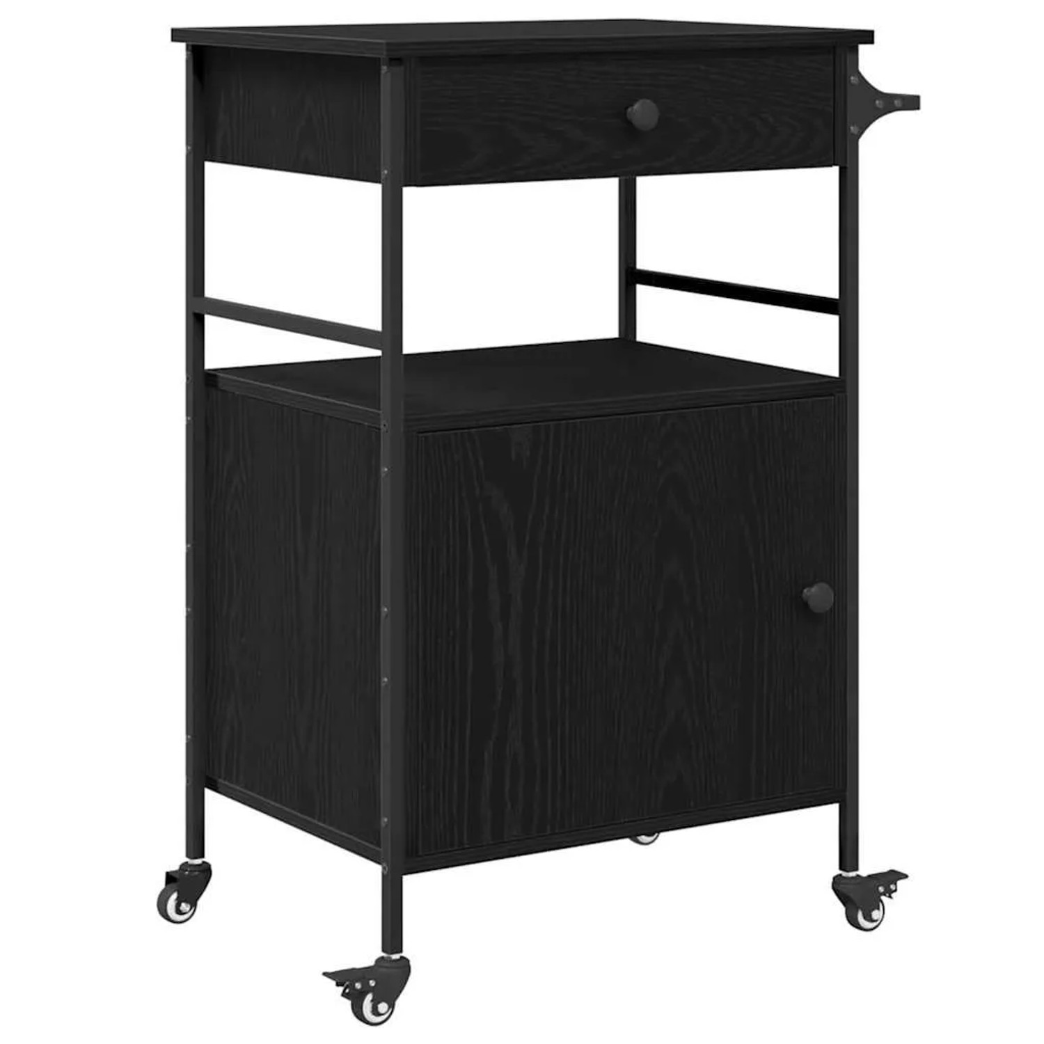 vidaXL Küchentrolley Schwarz Eichen-Optik 56 x 43 x 89,5 cm 871668