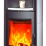 Hark Küchenofen Nika ECOplus, Kaminofen mit Ofenkacheln in Creme-Weiß und Automatik.