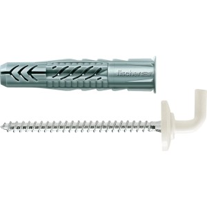Fischer Universaldübel UX 8x50 mit Winkelhaken, geeignet für diverse Baustoffe.