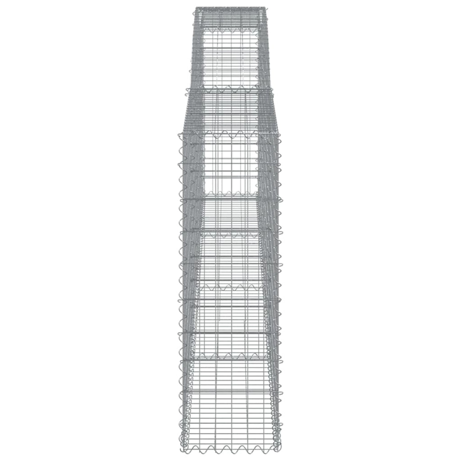 Set aus 5 Gabionen mit Hochbogen, 400x30x100/120cm, aus verzinktem Eisen für Hochbeete.