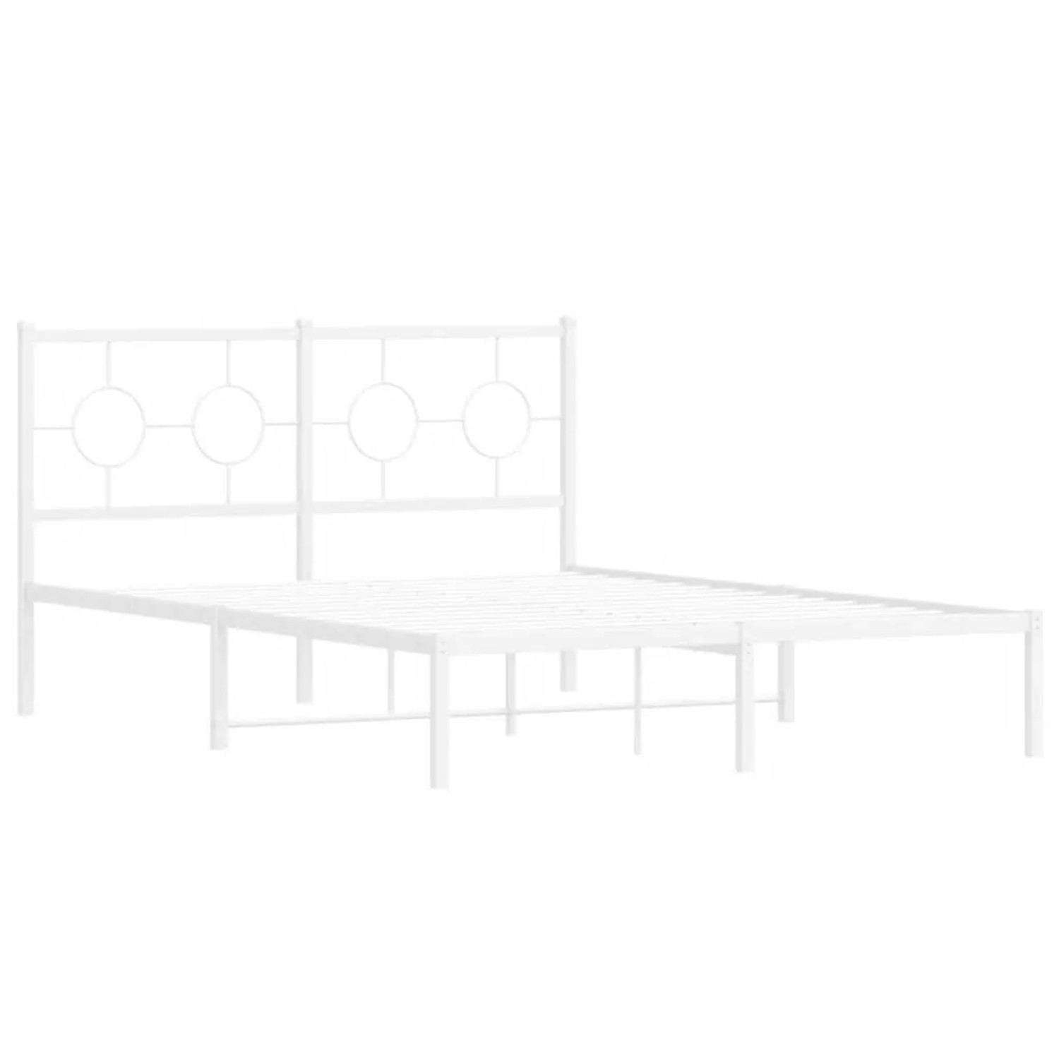 vidaXL Bettgestell mit Kopfteil Metall Weiß 140x190 cm 376275 günstig online kaufen