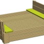 Wendi Toys Sandkasten mit Holzabdeckung und Sitzflächen, FSC®-zertifiziert.