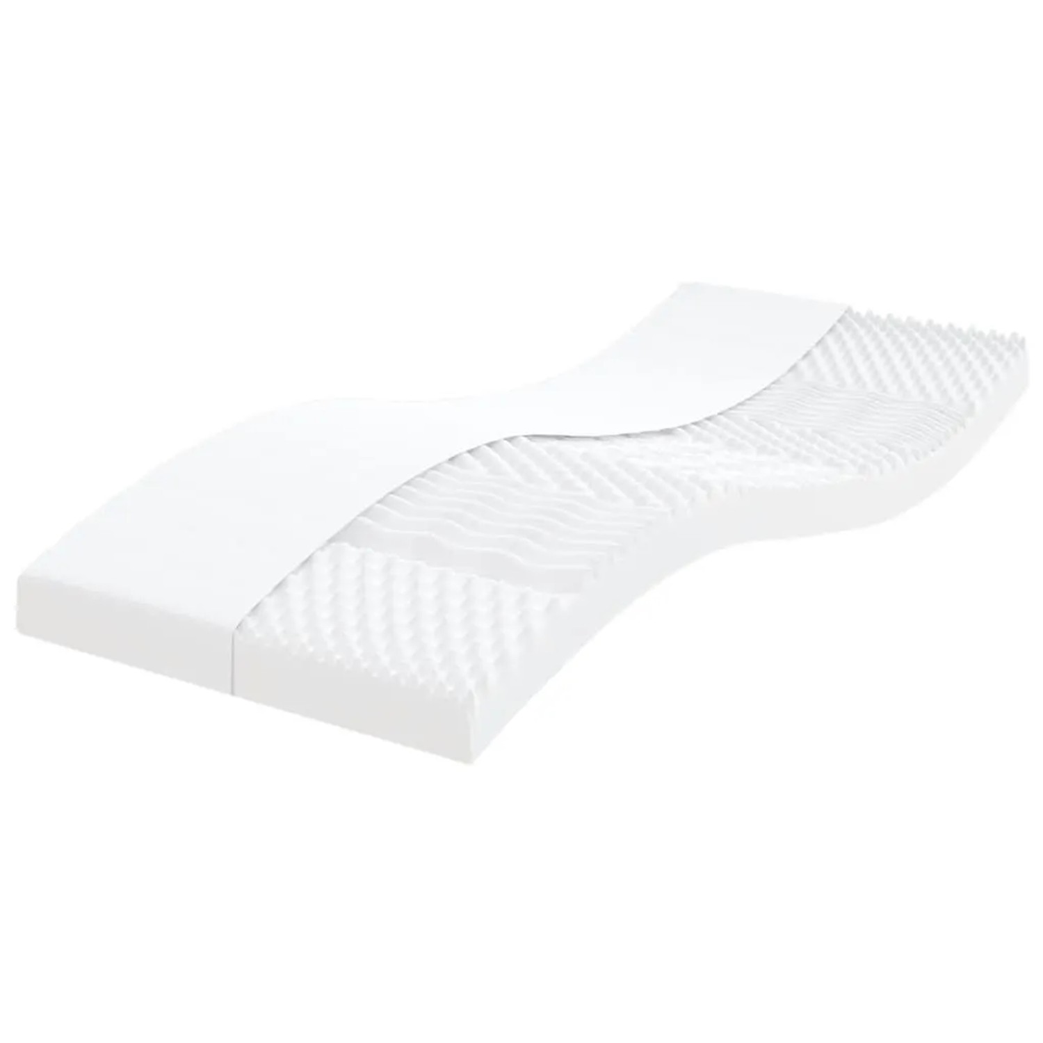 vidaXL Schaumstoffmatratze Weiß 100x200 cm 7-Zonen Härtegrad 20 ILD 356353