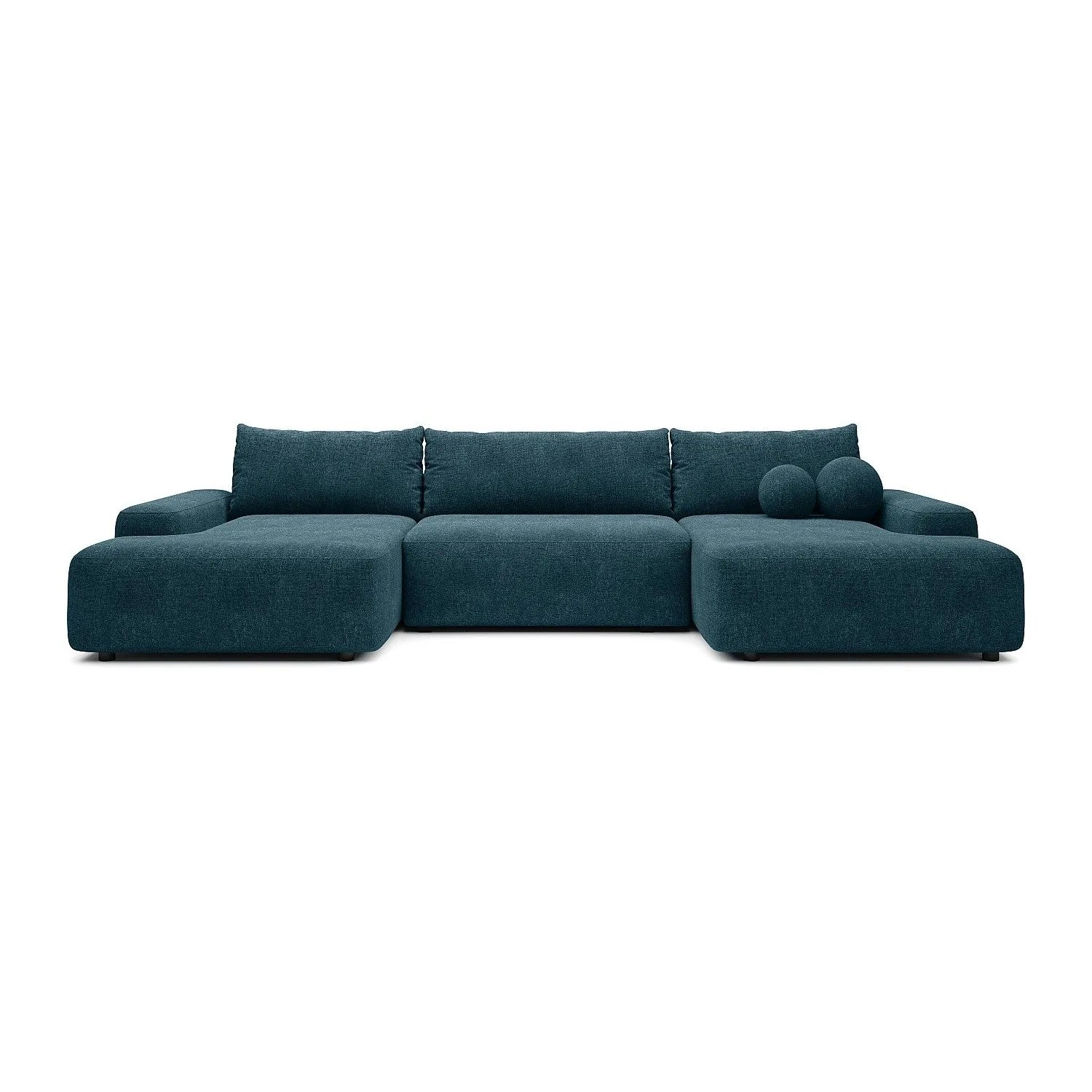 Vente-unique Schlafsofa Daviso Blau 360 cm