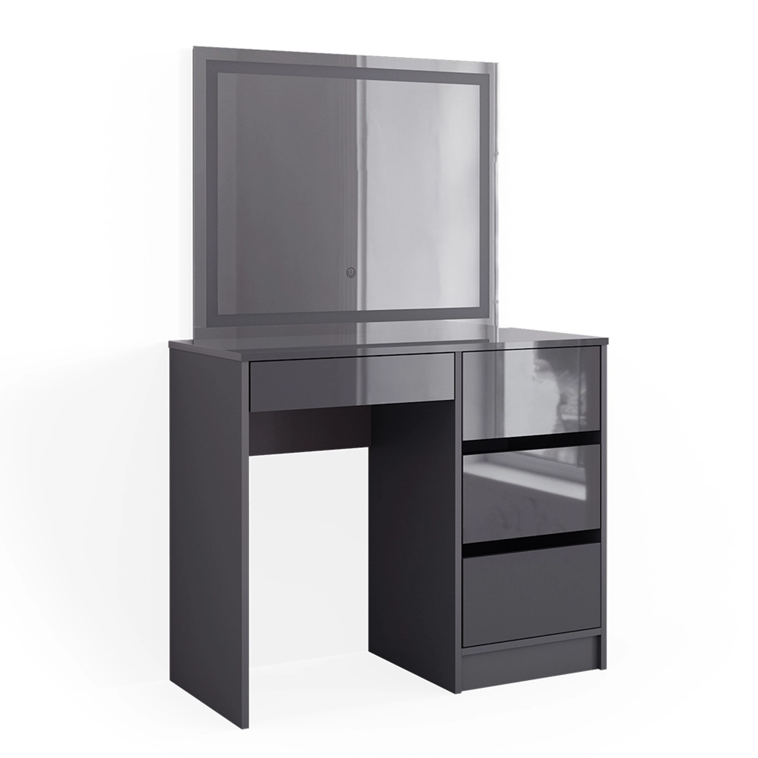 Vicco Schminktisch Sherry Anthrazit/Anthrazit 90 cm mit LED- Spiegel günstig online kaufen