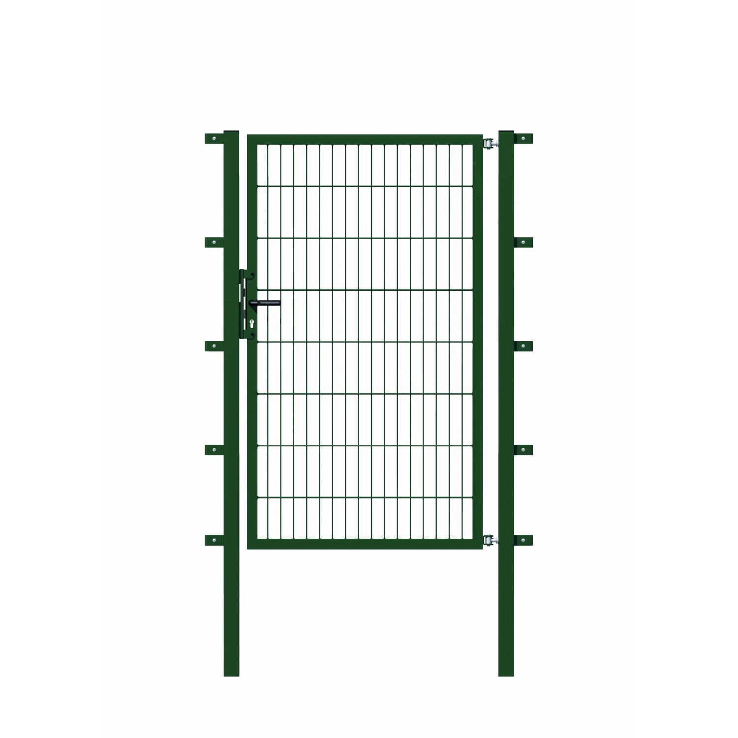 Metallzaun Einzeltor für Doppelstabmatte Grün z. Einbetonieren 120 cm x 125 cm