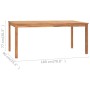 Rechteckiger vidaXL Garten-Esstisch aus Teakholz, 180x90 cm, ideal für Garten und Terrasse.