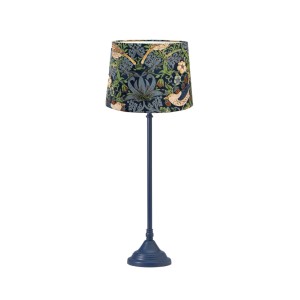PR Home Tove Tischleuchte mit blauem Fuß und floral gemustertem Schirm.