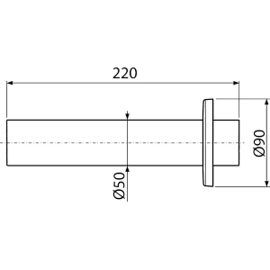 Alcadrain Rohr mit Rosette DN50 220 mm