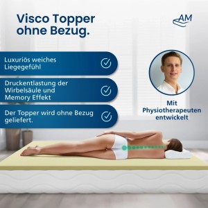 AM Qualitätsmatratzen Viscoschaum Topper ohne Bezug Made in Germany 120x200cm