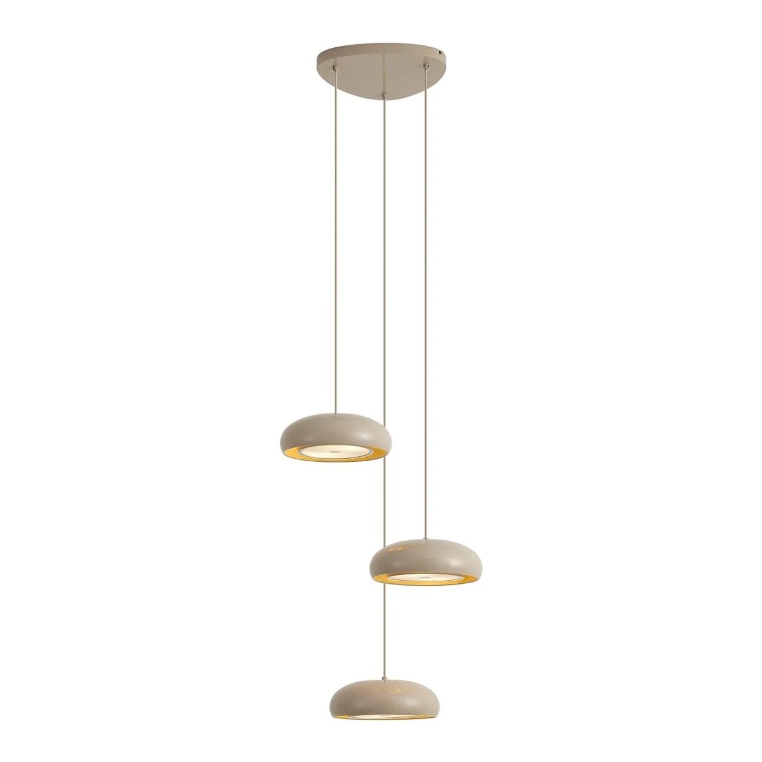 QAZQA Retro Pendelleuchte Taupe mit Metallschirm 6 Flammig Macaron