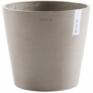 Ecopots Pflanztopf Amsterdam, braungrau, 40 cm. Robuster, frostfester Blumentopf für Innen- und Außenbereich.