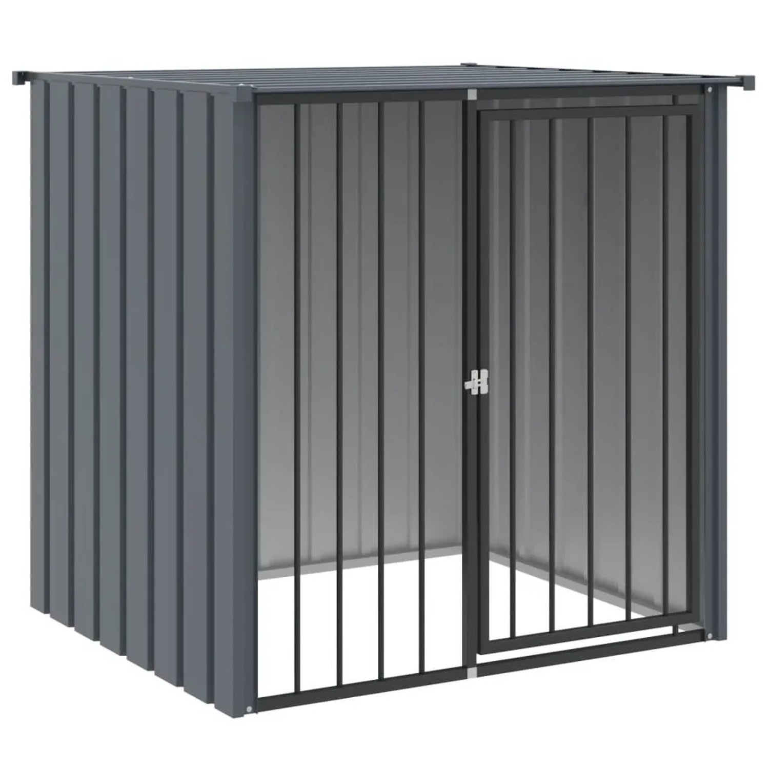 vidaXL Hundehütte mit Dach Schwarz 110x103x109 cm Verzinkter Stahl 172347