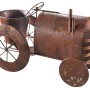 Kobolo Pflanztopf Traktor in Rostoptik, dekorativer Pflanzenständer für Garten und Balkon.