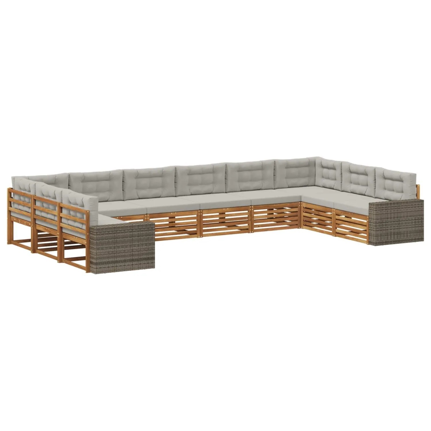 vidaXL Sofagarnituren mit Kissen 10 Stk Massivholz Akazie 3383909