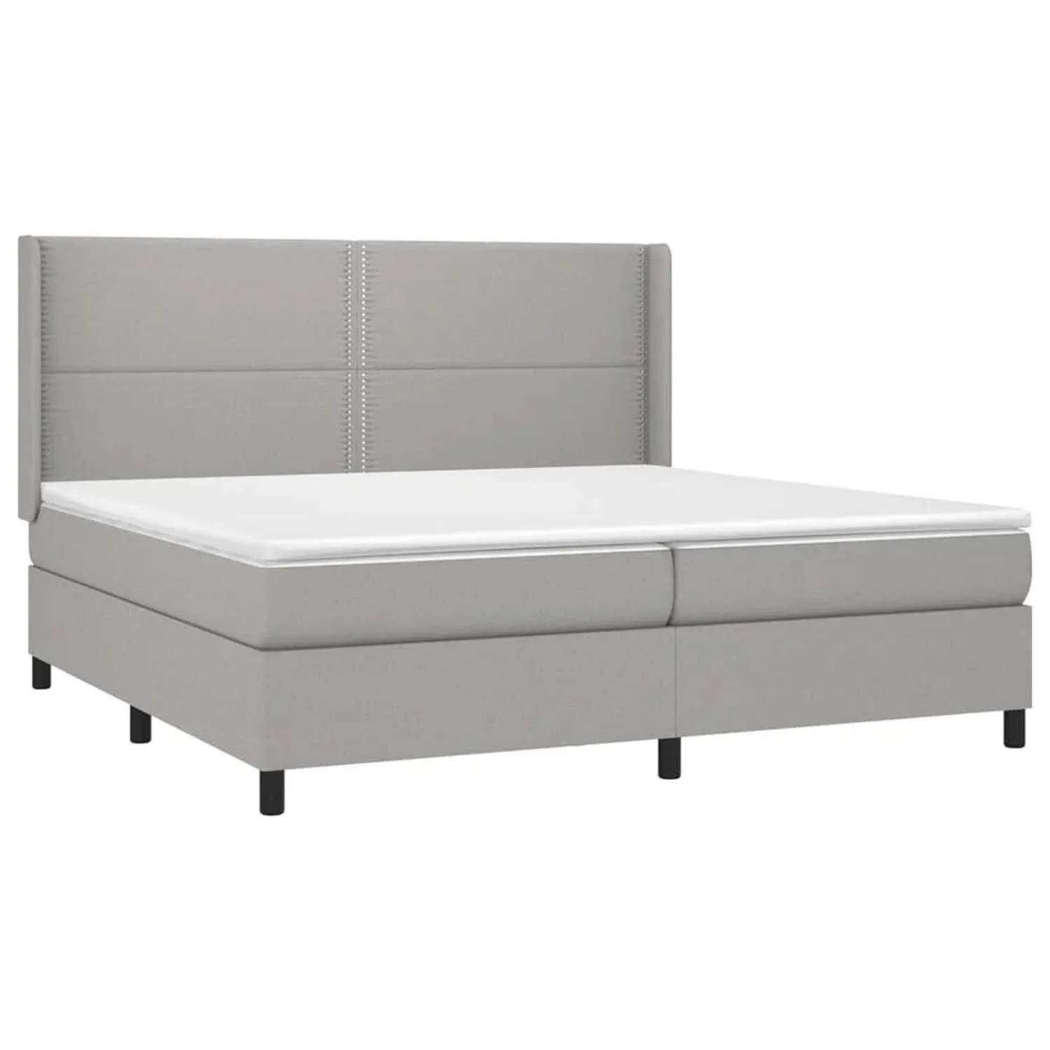 vidaXL Boxspringbett mit Matratze & LED Hellgrau 200x200 cm Stoff 3138261 günstig online kaufen