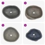 DELUKE Naturstein Waschbecken Oval Flussstein Aufsatzwaschbecken Waschschale Waschtisch Handwaschbecken Oval 45-53cm_5