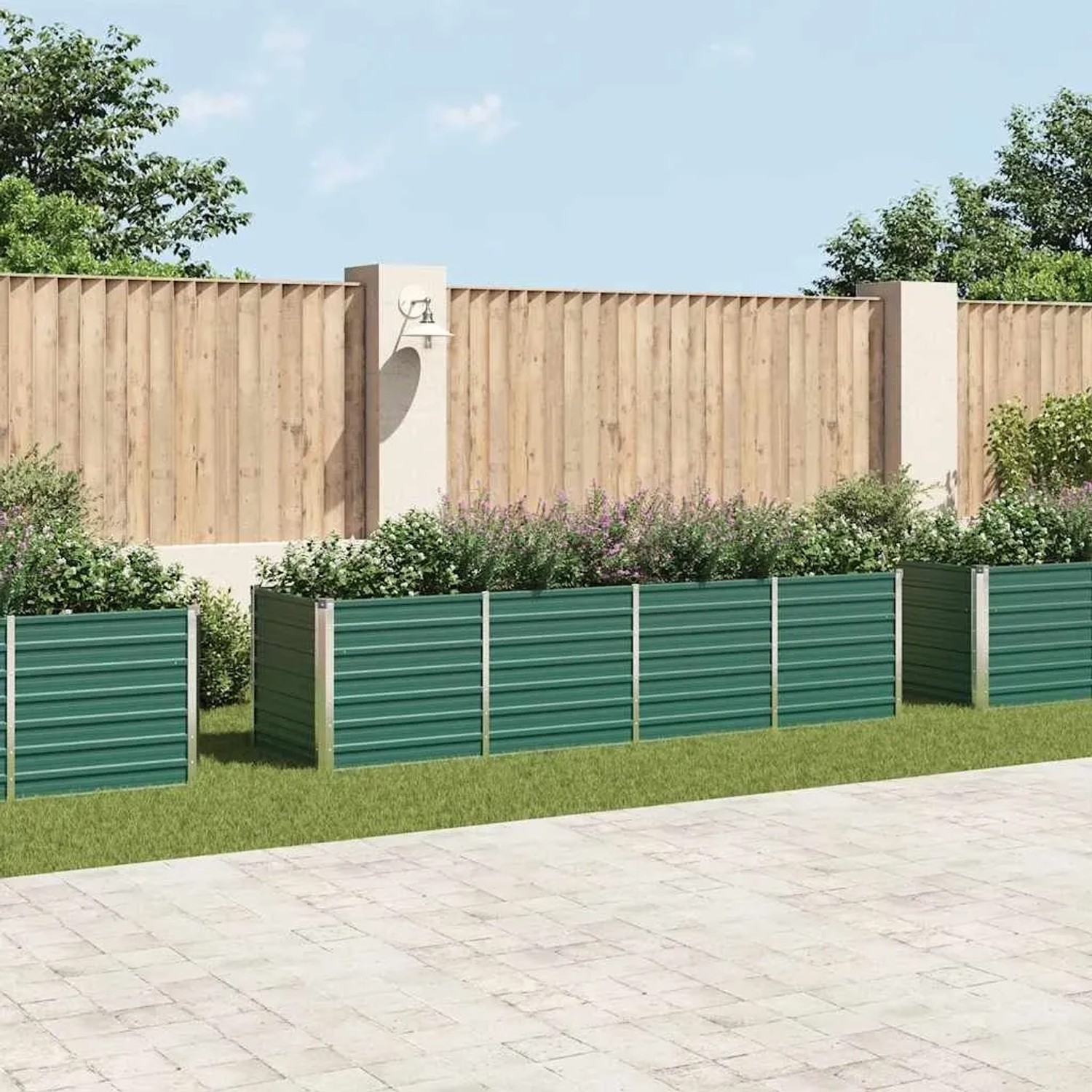 Furnicato Garten-hochbeet Verzinkter Stahl 320x80x77 Cm Grün