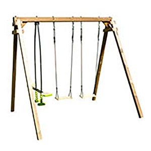 Soulet Holzschaukel Gautier mit 2 Schaukeln und Vis-a-Vis Schaukel.
