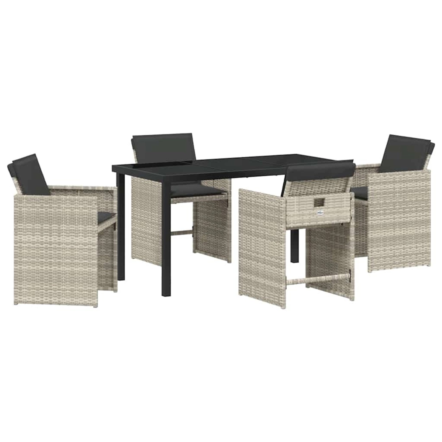 vidaXL 5-Teiliges Garten-Essgruppen-Set mit Kissen Hellgrau Poly Rattan 337 günstig online kaufen