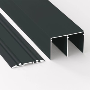 Schienen-Baupaket Profil Schwarz, 2-spurig, 2000 mm für Schiebetüren.