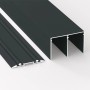 Schienen-Baupaket Profil Schwarz, 2-spurig, 2000 mm für Schiebetüren.