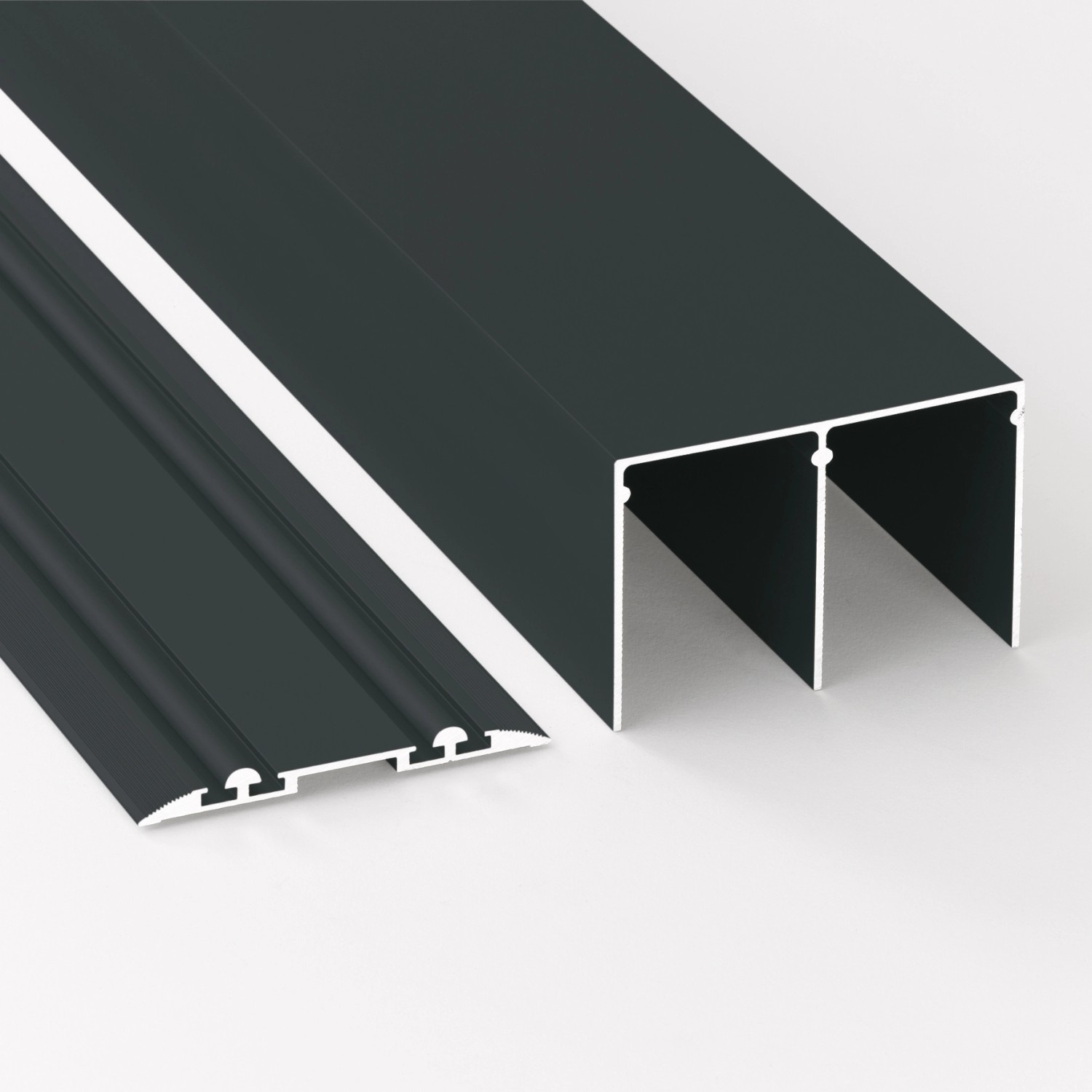 Schienen-Baupaket Profil Schwarz 2-spurig 2000 mm