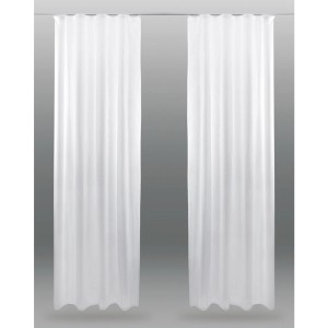 2er-Pack weiße Dekoschals Noella, 140x175 cm, mit Universalband für Fenstervorhänge.