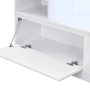 Weißer Vente-unique Schuhschrank Lovila, Detail der geöffneten Tür mit Gasdruckfeder. Schuhkommode aus MDF.