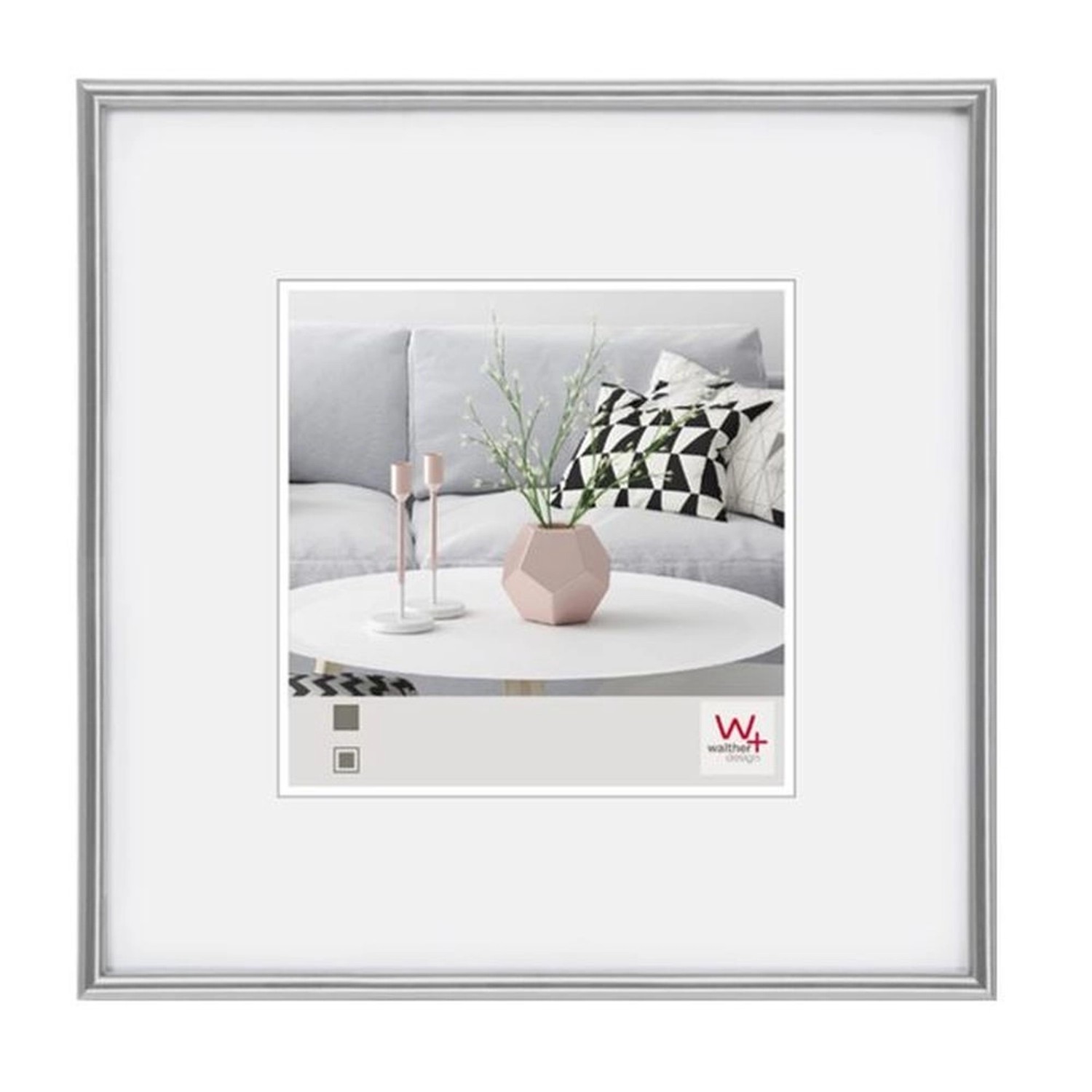 walther design Galeria Kunststoff Bilderrahmen  50x50 cm Silber günstig online kaufen