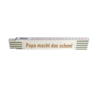 Stabila Zollstock mit Lasergravur 'Papa macht das schon' (2m), Messwerkzeug für Heimwerker.
