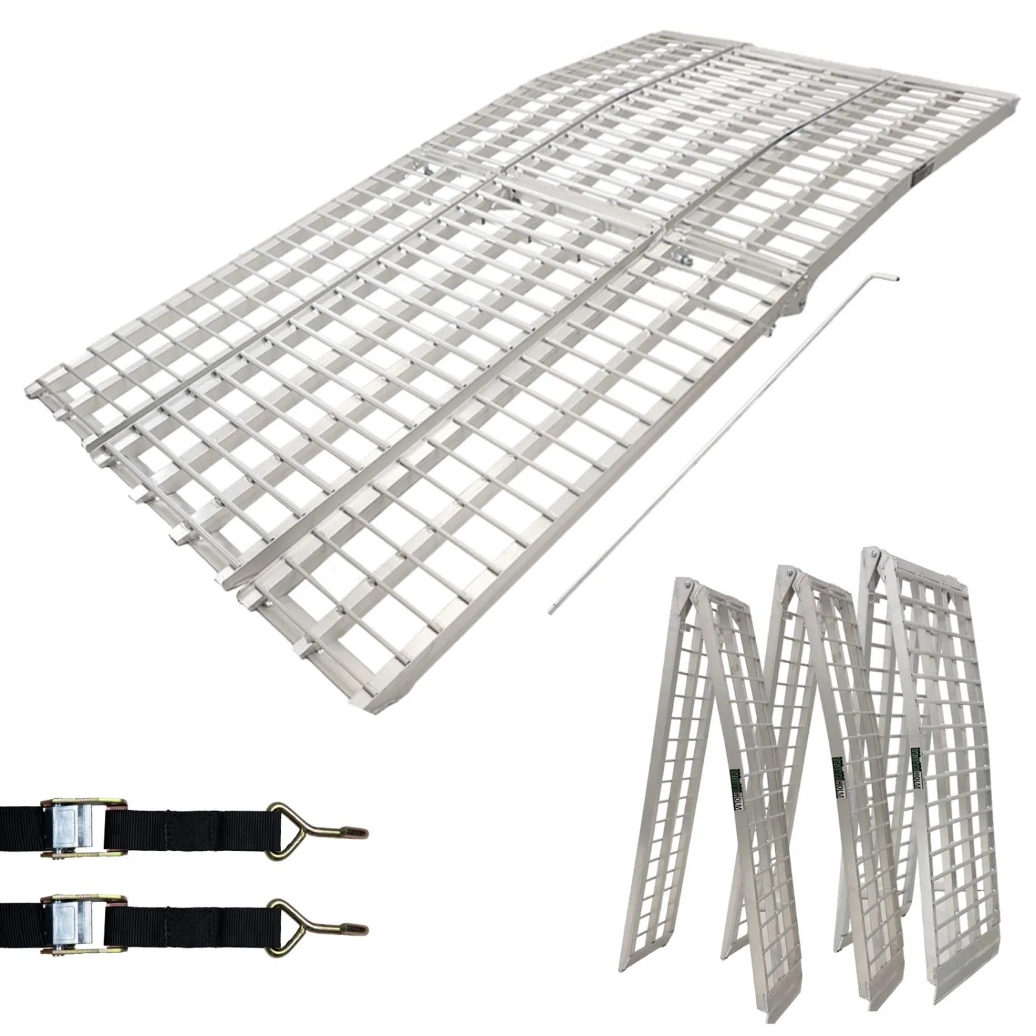 TRUTZHOLM Auffahrrampe 3 Teilig Klappbar 305 cm Grau