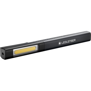 Schwarze Ledlenser iW2R Laser Arbeitsleuchte, eine Taschenlampe mit LED-Licht.