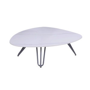 DELUKE Gartentisch KARL Aluminium Gesinterter Stein Grau 88x110x31,5cm Terrassentisch Wetterfest Outdoor Tisch