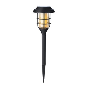 Marelida LED Solar Wegleuchte Gartenfackel Flammeneffekt Solarleuchte Garten Schwarz