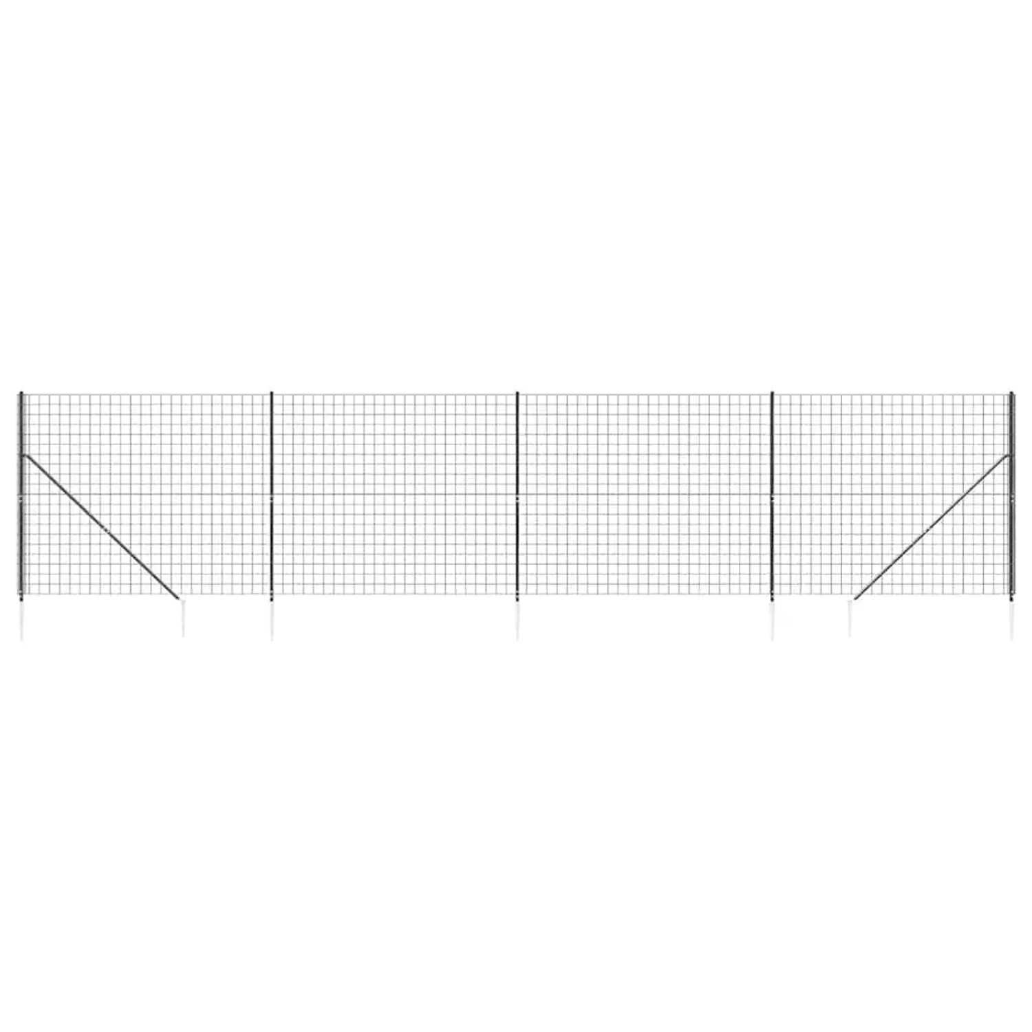 vidaXL Maschendrahtzaun mit Bodenhülsen Anthrazit 1,6x10 m 154276 günstig online kaufen