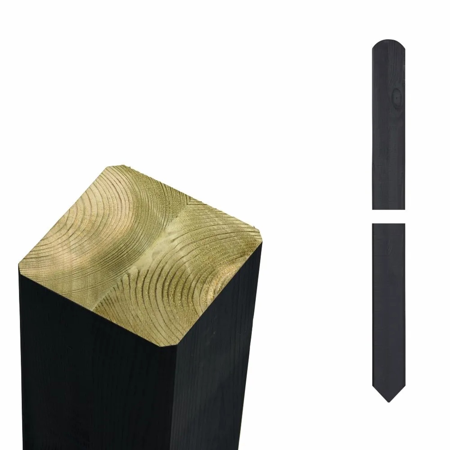 Zaunpfosten Leimholz Kiefer Schwarz 7 cm x 7 cm x 208 cm