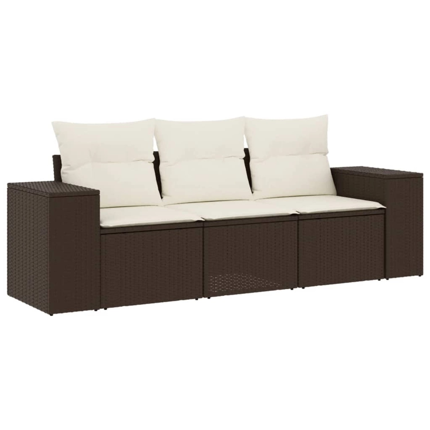 vidaXL 3-Tlg Garten-Sofagarnitur mit Kissen Braun Poly Rattan 3254600 günstig online kaufen