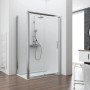 Schulte Gleittür Kristall/Trend, 120 cm, Echtglas klar hell, mit Chrom-Profil in Badezimmer.