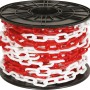 Rot-weiße Perel Absperrkette aus Kunststoff, 8 mm, 25 m Rolle.