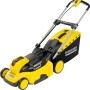 Kärcher Akku-Rasenmäher LMO 36-46 Battery Set, gelb/schwarz, mit Fangkorb und Akku.