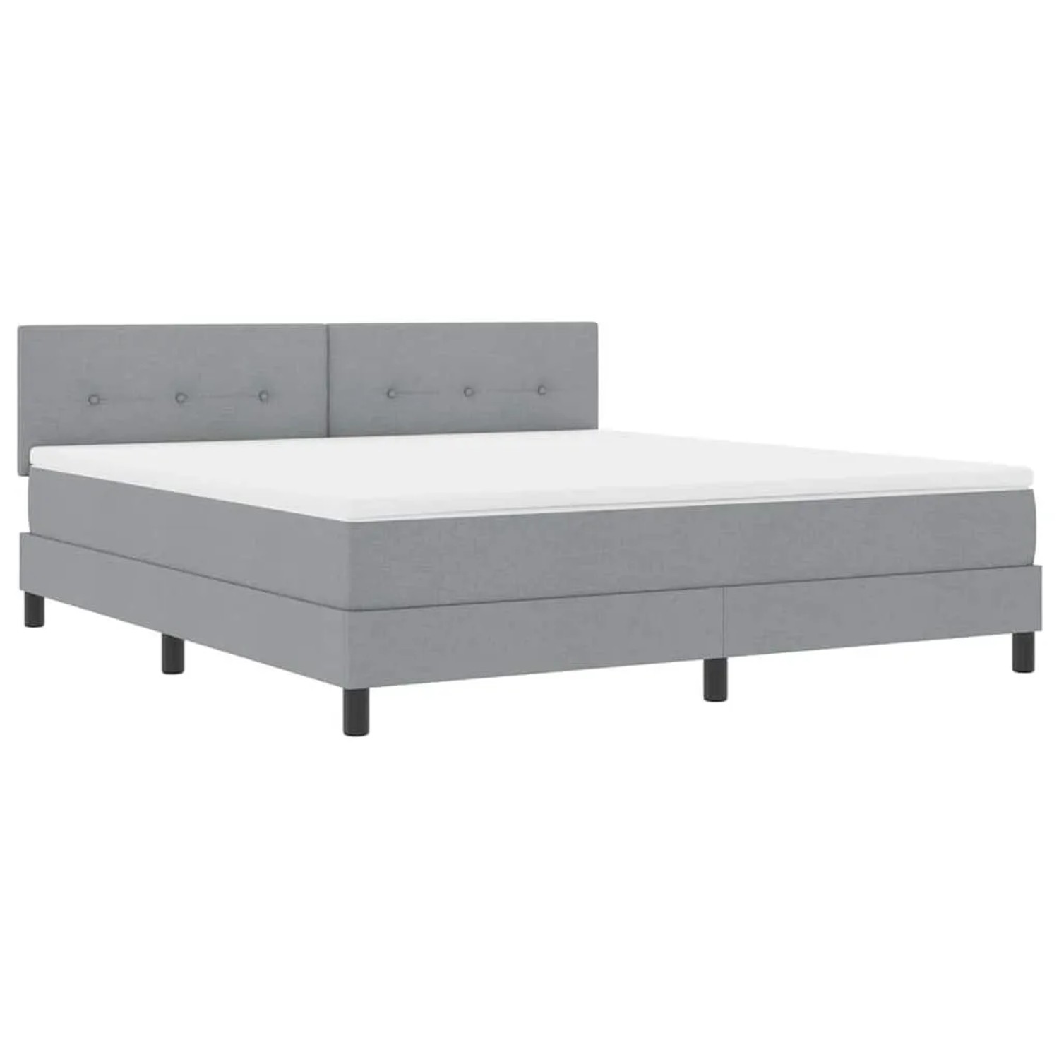 Thumbnail - vidaXL Boxspringbett mit Matratze Hellgrau 180 x 200 cm Stoff 3342226