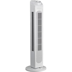 Weißer Turmventilator, 78 cm hoch, für eine angenehme Kühlung im Raum.