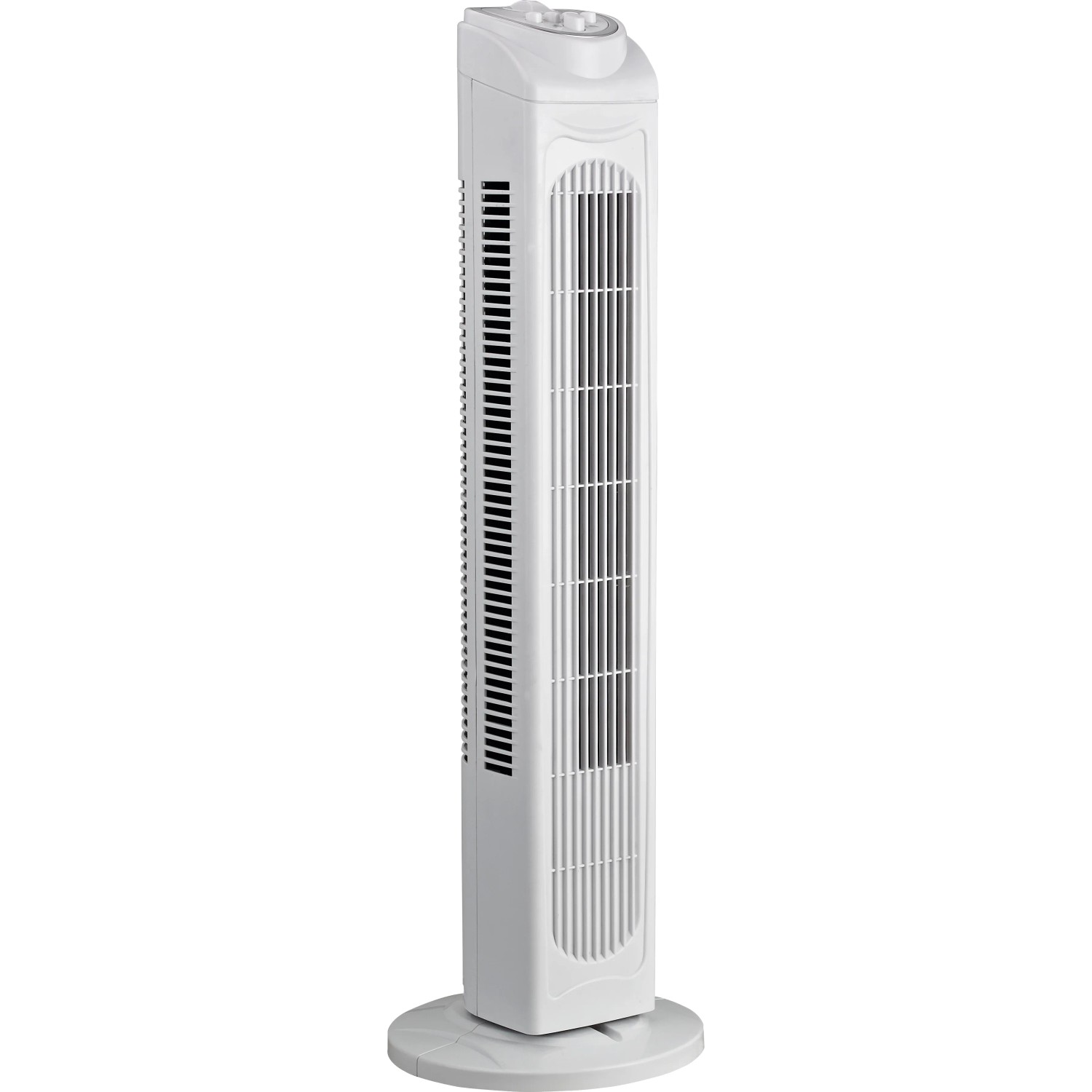 Weißer Turmventilator, 78 cm hoch, für eine angenehme Kühlung im Raum.
