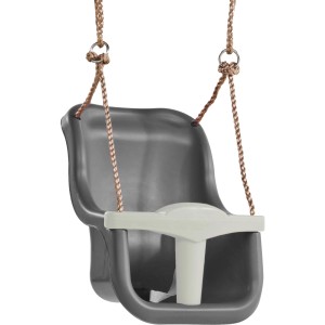 Axi Baby Schaukelsitz, grau-weiß, mit Seilen und Sicherheitsgurt für sicheren Schaukelspaß.
