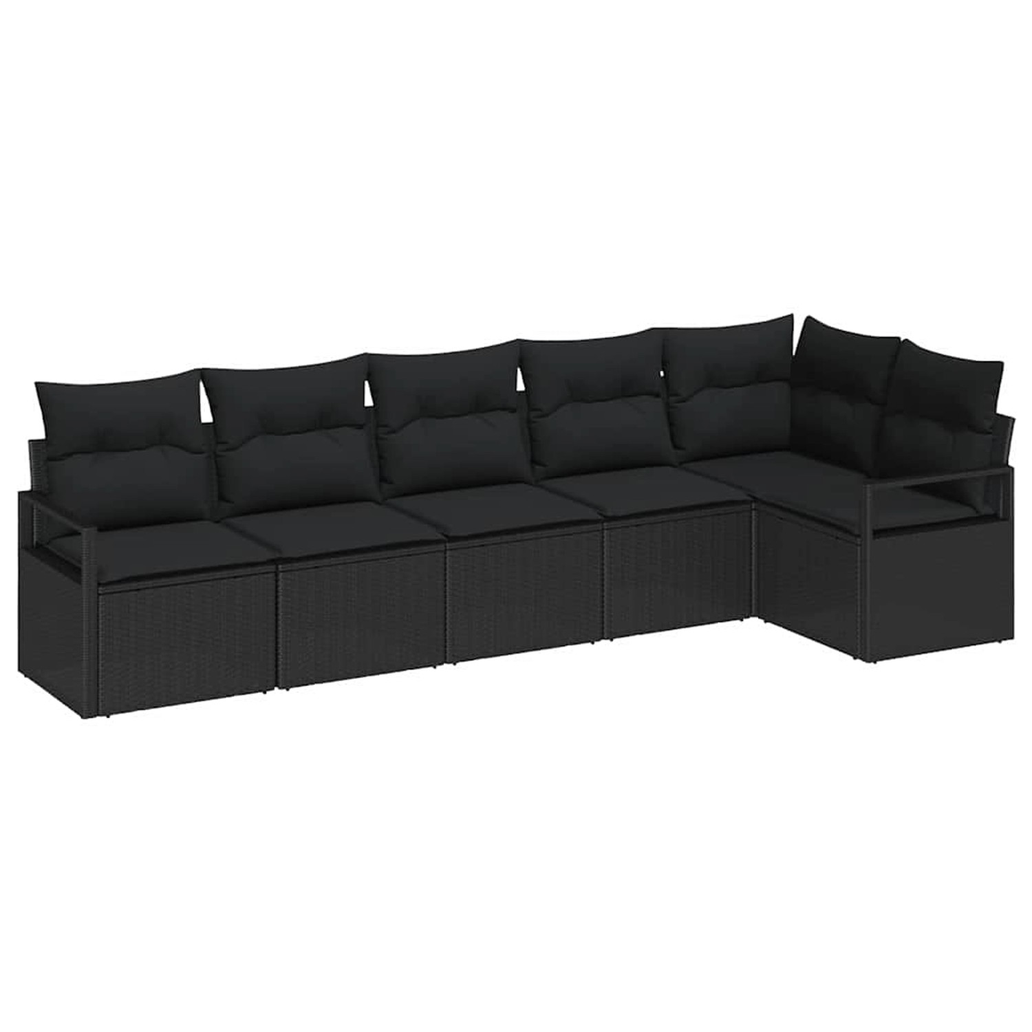 vidaXL 6-Teiliges Garten-Sofa-Set mit Kissen Schwarz Poly Rattan 3346403 günstig online kaufen