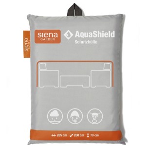 Siena Garden Lounge-Schutzhülle AquaShield, hellgrau, 285x260x70 cm, verpackt.