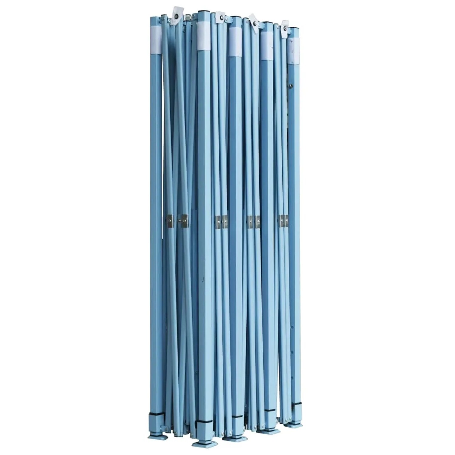 Zusammengefaltetes, blaues vidaXL Faltzelt/Partyzelt 3x9m. Ideal für den Transport und die Lagerung.